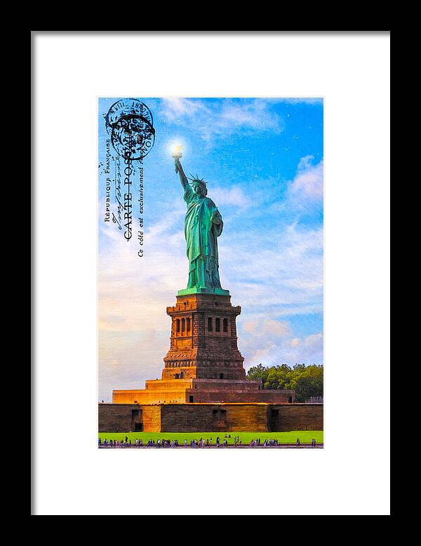 Statue Of Liberty Framed Print featuring the photograph Lady Liberty Lifting Her Light by Mark E Tisdale