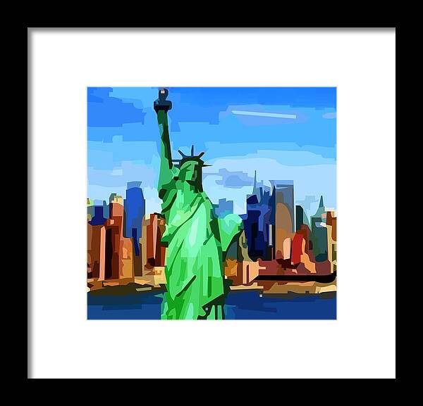 Museu Framed Print featuring the digital art Lady Liberty by P Dwain Morris