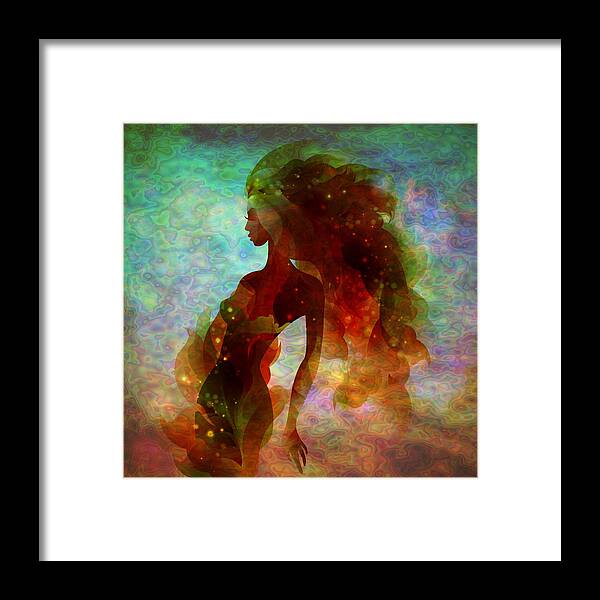 Woman Framed Print featuring the digital art Lady Mermaid by Lilia D