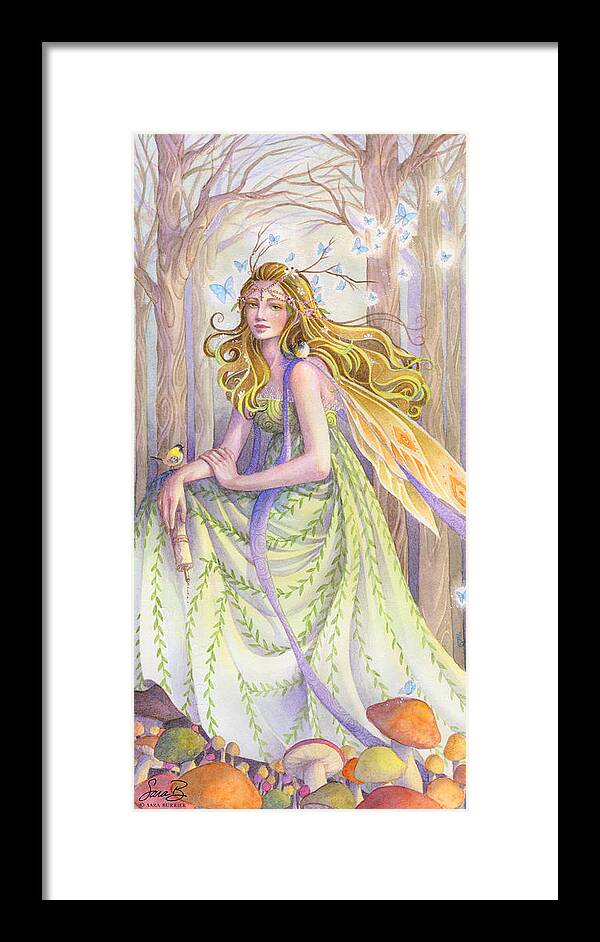 Fairy Framed Print featuring the painting Lady of the Forest by Sara Burrier