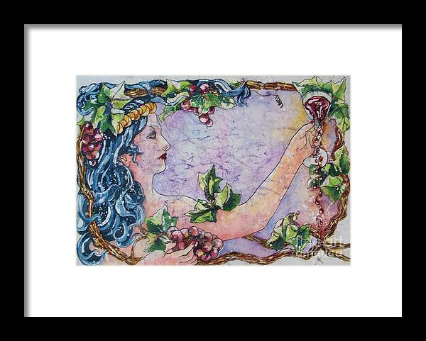 Wine Framed Print featuring the painting Lady of the VIne by Carol Losinski Naylor