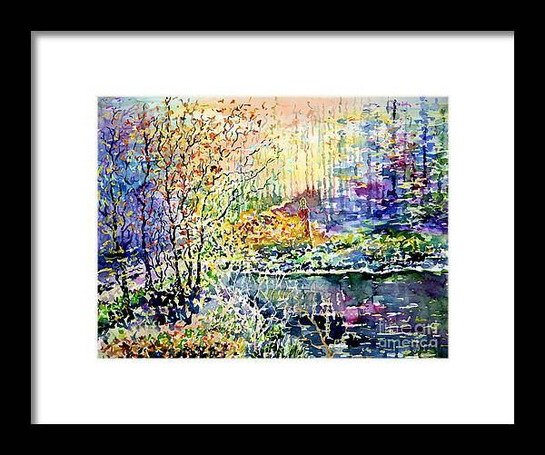 Watercolor Framed Print featuring the painting Lady of Wood and Pond by Almo M