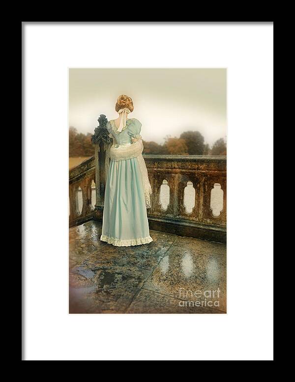 Woman Framed Print featuring the photograph Lady on a Veranda by Jill Battaglia