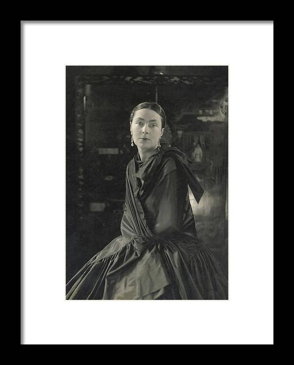 Model Framed Print featuring the photograph Lady Wimborne In A Silk Wrap Dress by Edward Steichen