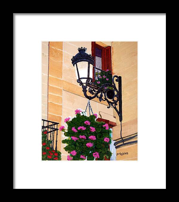 Street Lamp Framed Print featuring the painting Laguardia Street Lamp by Mike Robles