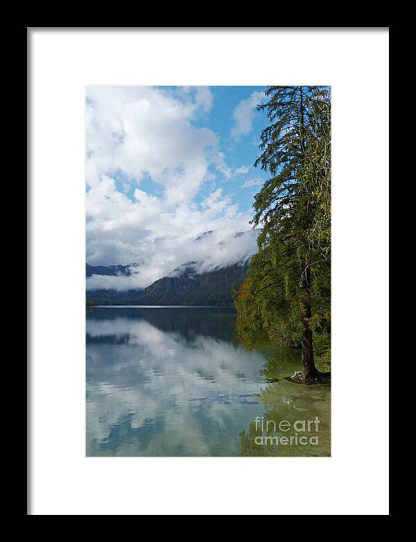 Lake Bohinj Framed Print featuring the photograph Lake Bohinj after rain - Slovenia by Phil Banks