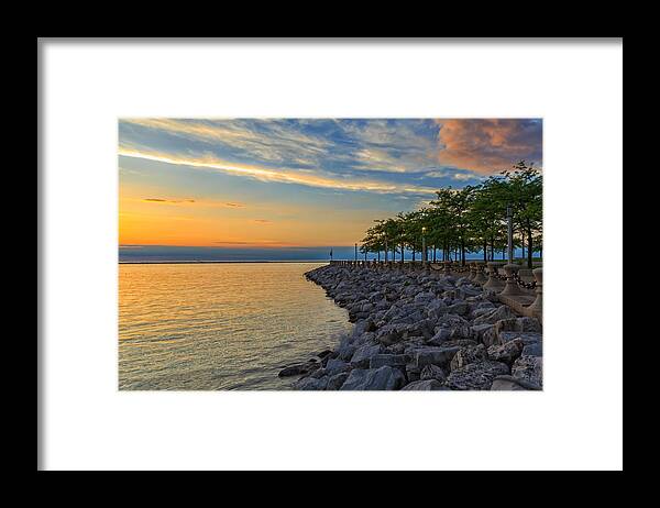 Rock Hall Framed Print featuring the photograph Lake Erie Harbor Sunset by Jared Perry 