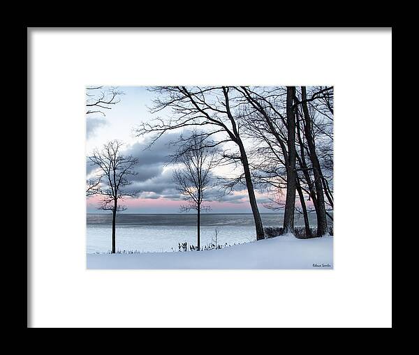 Sunrise Framed Print featuring the photograph Lake Erie Sunrise by Rebecca Samler