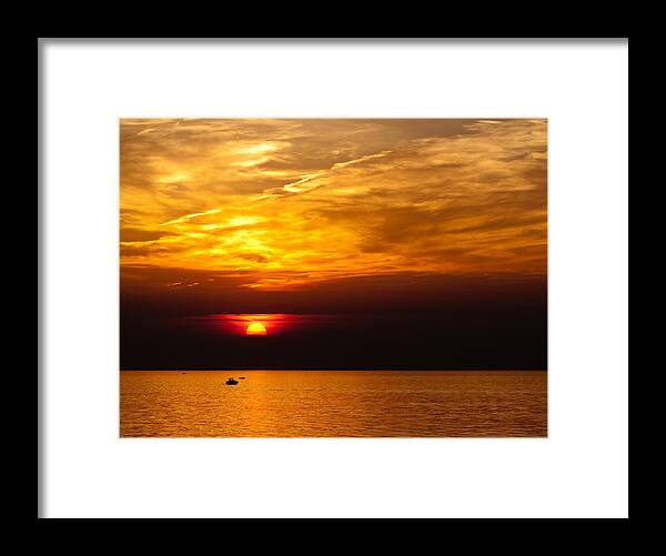 Cleveland Framed Print featuring the photograph Lake Erie Sunset by Shannon Workman