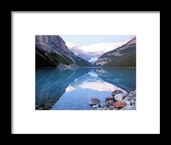 Mountain Landscape Framed Print featuring the photograph Lake Louise Morning by Gerry Bates