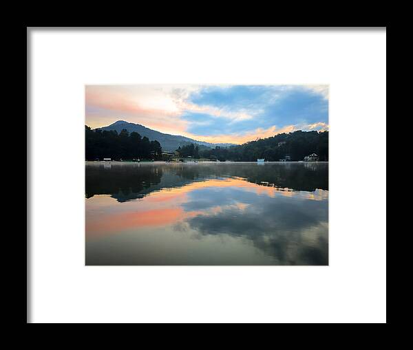 Lake Framed Print featuring the photograph Lake Lure Sunrise by Serge Skiba