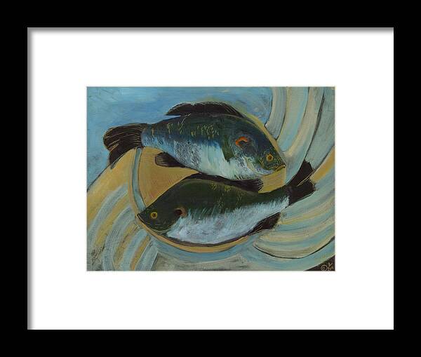 Fish Framed Print featuring the painting Lake Martin Fish by Carol Oufnac Mahan