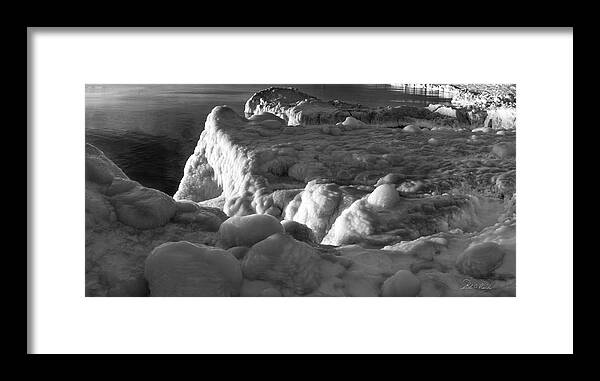 B& W Framed Print featuring the photograph Lake Michigan Ice VII by Frederic A Reinecke