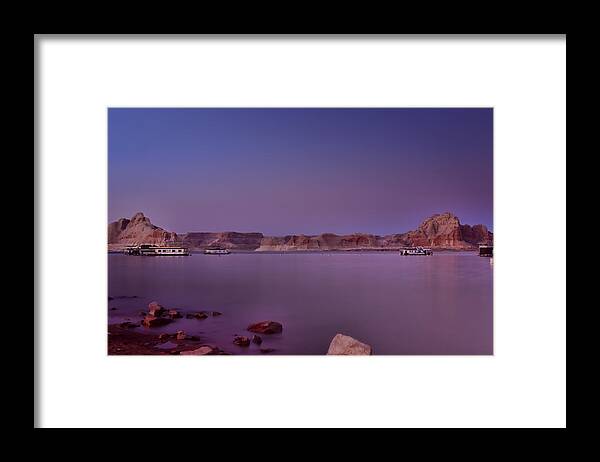 Sunset Framed Print featuring the photograph Lake Powell Sunset by Ellen Heaverlo