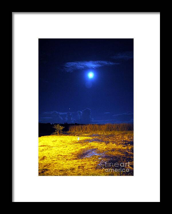 Sky Framed Print featuring the photograph Moonrise Over Rochelle - Portrait by George D Gordon III