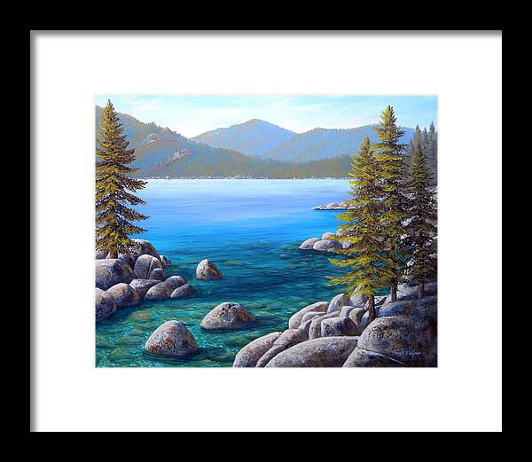 Lake Tahoe Framed Print featuring the painting Lake Tahoe Inlet by Frank Wilson