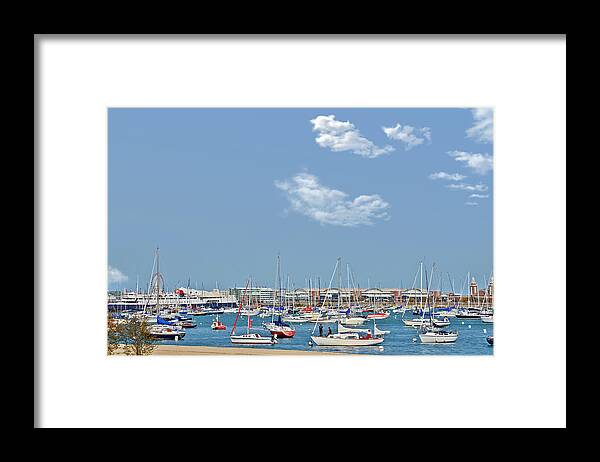 Navy Framed Print featuring the photograph Lakefront Chicago by Alexandra Till