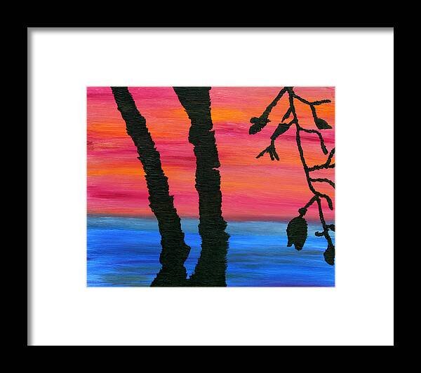 Lakeview Framed Print featuring the painting Lakeview Sunset by Vadim Levin