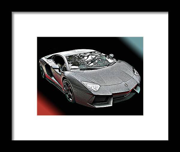 Lamborghini Aventador Framed Print featuring the photograph Lamborghini Aventador in matte black finish by Samuel Sheats