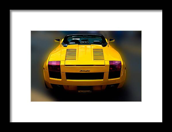 Lamborghini Framed Print featuring the photograph Lamborghini in Yellow by William Jobes