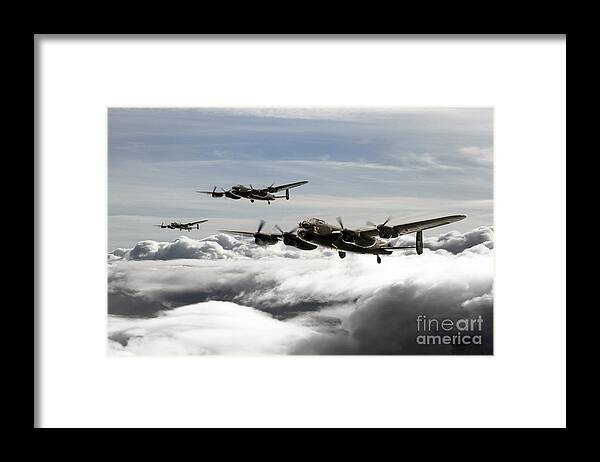 Lancaster Bomber Framed Print featuring the digital art Lancaster Squadron by Airpower Art