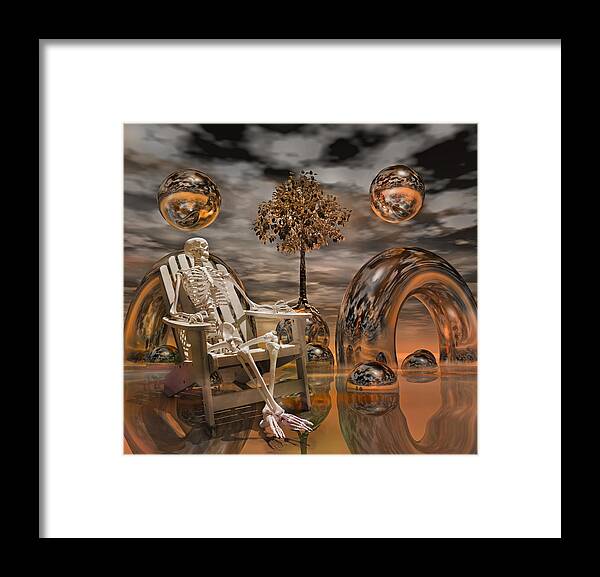 Fantasy Framed Print featuring the digital art Land of World 86240440 with Sam by Betsy Knapp