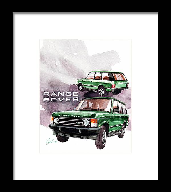 Land Rover Range Rover Framed Print featuring the painting Land Rover Range Rover by Yoshiharu Miyakawa