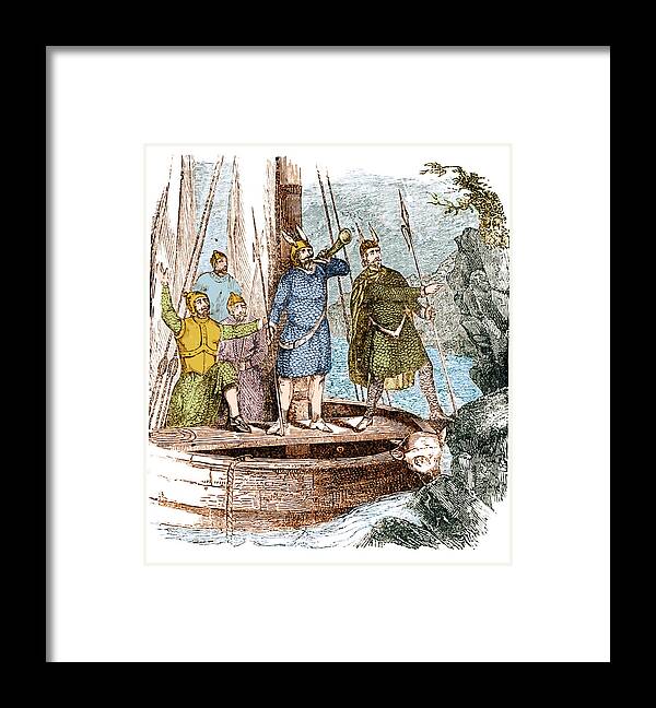 Exploration Framed Print featuring the photograph Landing Of The Vikings In The Americas by Science Source