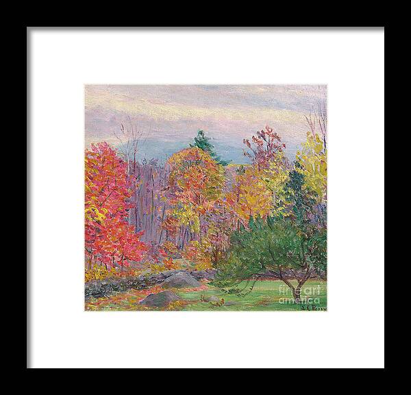 Tree Framed Print featuring the painting Landscape at Hancock in New Hampshire by Lilla Cabot Perry