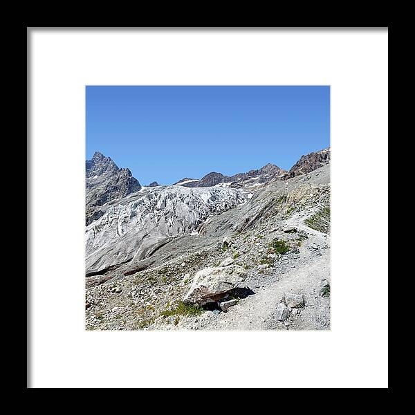 Scenics Framed Print featuring the photograph Landscape In European Alps With Glacier by Antimartina