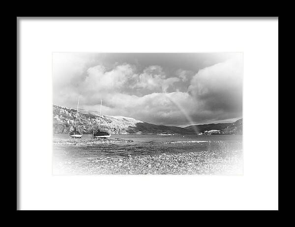 England Framed Print featuring the photograph Landscape The English Lakes Black And White by Linsey Williams