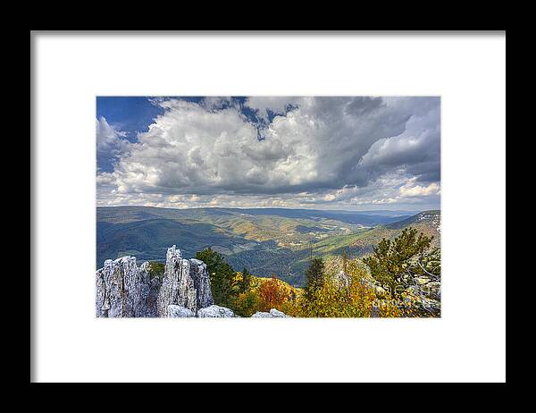 North Fork Mountain Framed Print featuring the photograph Landscape view from Chimney rock on North Fork Mountain by Dan Friend