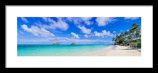 Lanikai Beach Framed Print featuring the photograph Lanikai Beach Tranquility 3 to 1 Aspect Ratio by Aloha Art