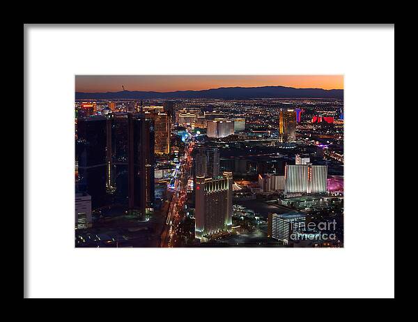 Las Vegas Framed Print featuring the photograph Las Vegas From The Stratosphere by Eddie Yerkish