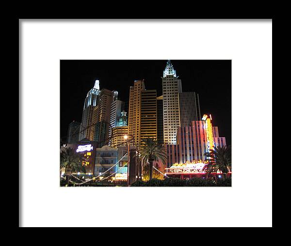 Las Framed Print featuring the photograph Las Vegas - New York New York Casino - 12127 by DC Photographer