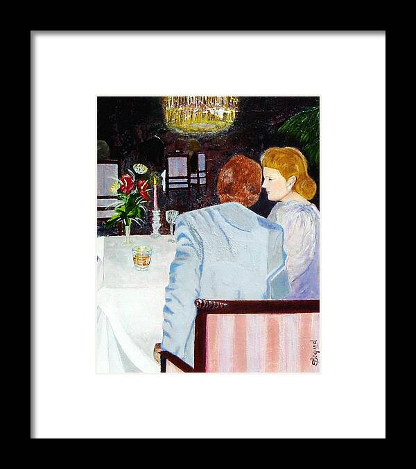 Love Framed Print featuring the painting Last Conversation of the Year by Elizabeth Bogard