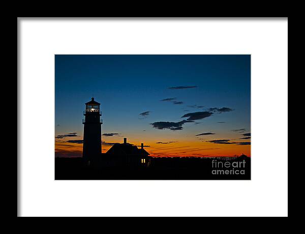 Lighthouse Framed Print featuring the photograph Last Light at Highland Lighthouse by Amazing Jules