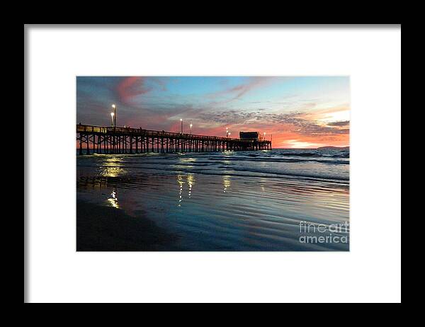 Newport Beach Framed Print featuring the photograph Last Light by Everette McMahan jr