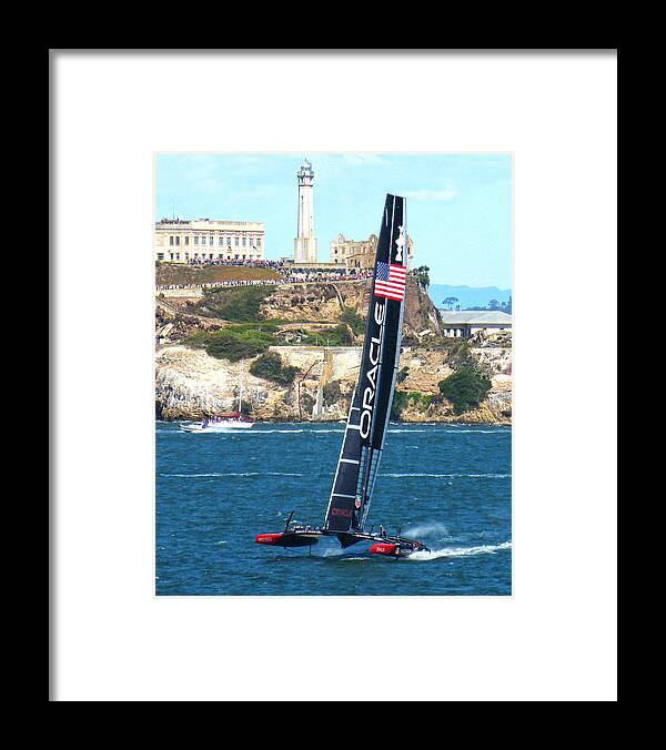 Sf Framed Print featuring the photograph Last race Oracle/Alcatraz by David Davies