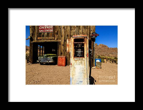 Red Rock Canyon Framed Print featuring the photograph Last Stop for Gas by Brenda Giasson