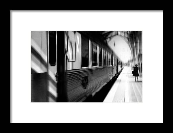 Train Framed Print featuring the photograph Last Train Leaving Paris by Rui Correia