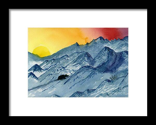 Mountains Framed Print featuring the painting Lasting Light II by Victor Vosen