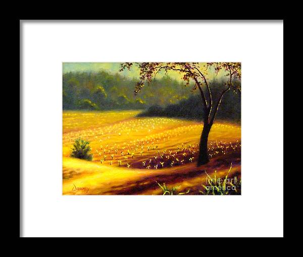 Vineyard Framed Print featuring the painting Vineyard Hills Fantasy by Carl Downey
