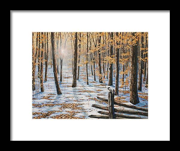 Jake Vandenbrink Framed Print featuring the painting Late Fall Early Winter by Jake Vandenbrink
