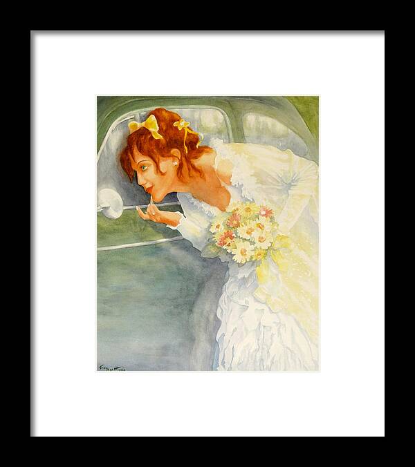 Wedding Framed Print featuring the painting Late for the Wedding by George Harth