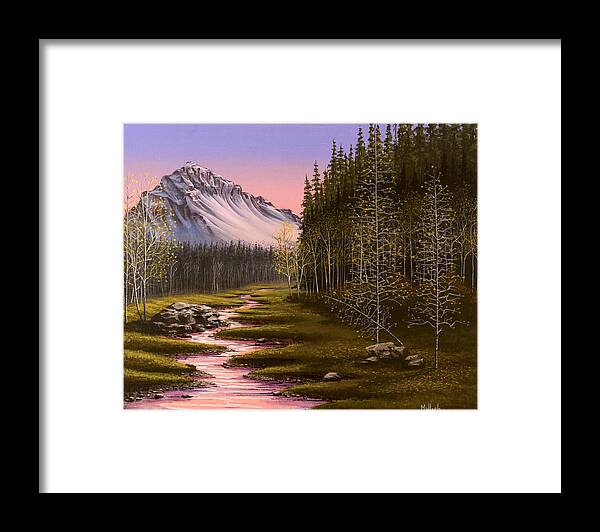 Sunset Sky Framed Print featuring the painting Late in the Day by Jack Malloch