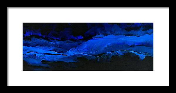 Night Framed Print featuring the painting Late Night High Tide by Linda Bailey