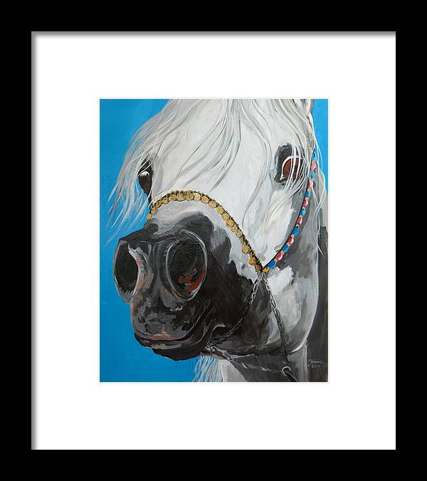 Horse Original Painting Framed Print featuring the painting Latif Al Jazar by Janina Suuronen