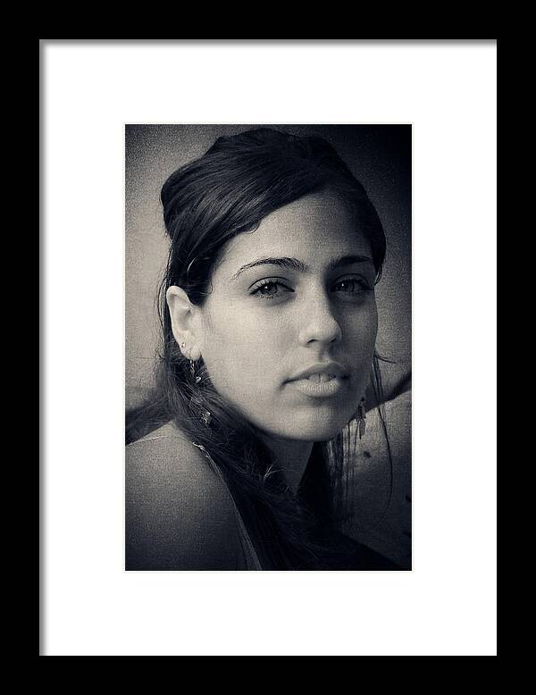 Beautiful Woman Framed Print featuring the photograph Latina Beauty by Zinvolle Art