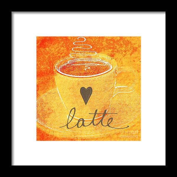 Latte Framed Print featuring the mixed media Latte by Linda Woods